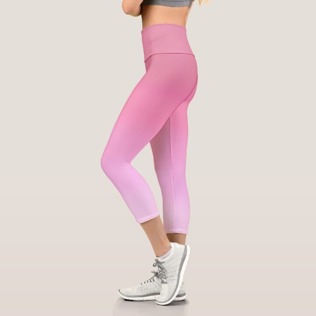 Moderne Rose in Gold und Rosa Capri Leggings (Links)