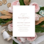 Moderne Rose Kalligrafie Einladung Hochzeit<br><div class="desc">Diese trendige, elegante und moderne, schlichte, minimalistisch staubige Rose und das weiße typografische Hochzeitsdesign mit der Funktion 'The Wedding Of' in moderner Kalligrafie und Serif-Text als Hauptmotiv, basiert auf unserem bestverkauften Brautparty laden. Die Rückseite der Karte weist eine staubige Rose-Textur auf. Kontaktieren Sie Designer für passende Produkte. Vielen Dank für...</div>