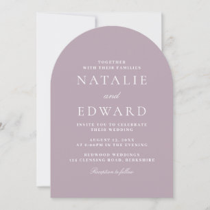 Moderne Rose & Mauve Modern Arch Wedding Einladung