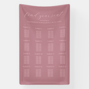 Moderne Rose Minimalistische Hochzeitssattelkarte Banner