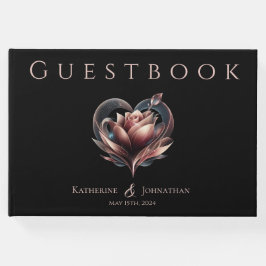 Moderne Rose mit einer Herzhochzeit Gästebuch