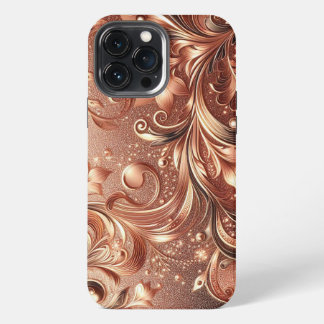 Moderne Rose mit Gold und Blumen6 iPhone 13 Pro Max Hülle