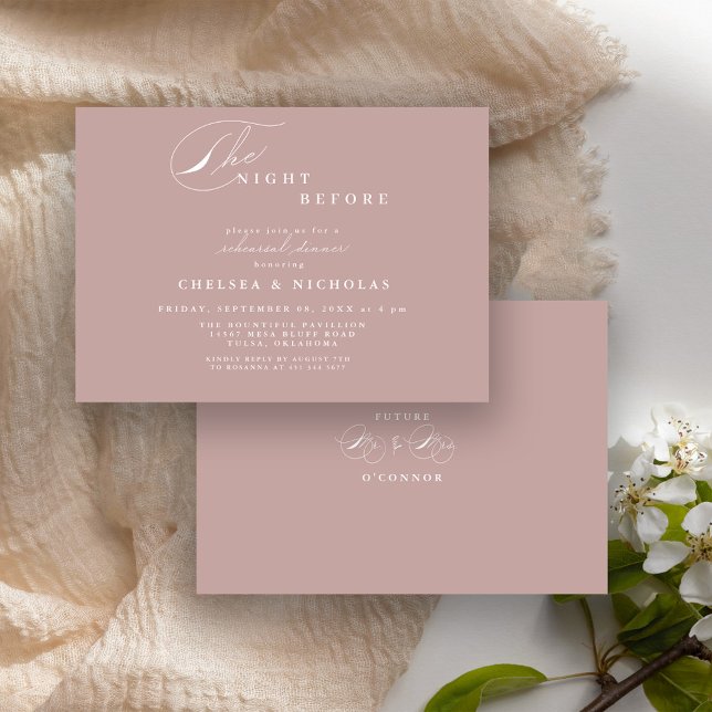 Moderne Rose Night Before Probe Dinner Einladung (Von Creator hochgeladen)