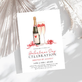 Moderne Rose Party der Wine Champagne Galentine Einladung