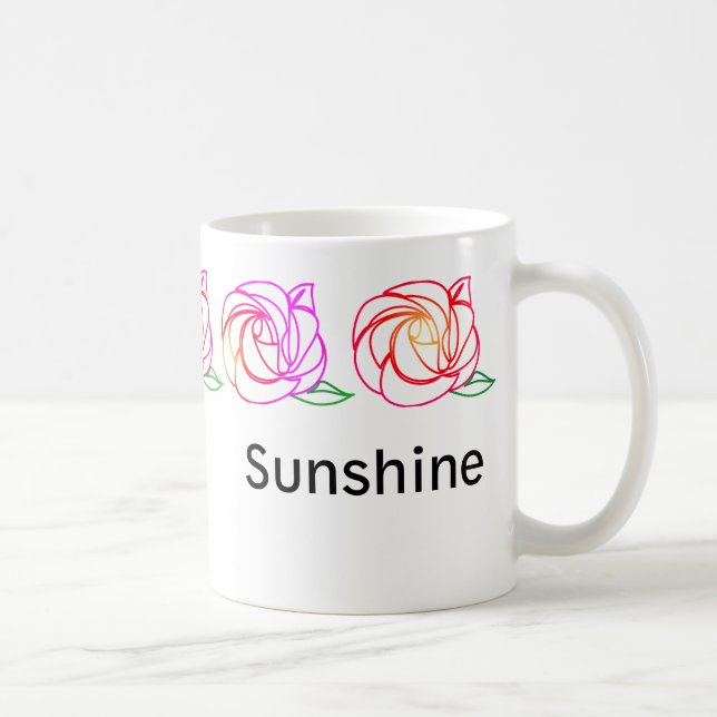Moderne Rose personalisierte Umarmung Kaffeetasse (Rechts)