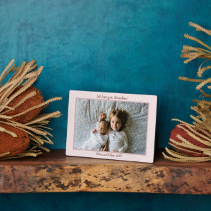 Moderne Rose Rosa Personalisierter Name Foto Plaqu Fotoplatte