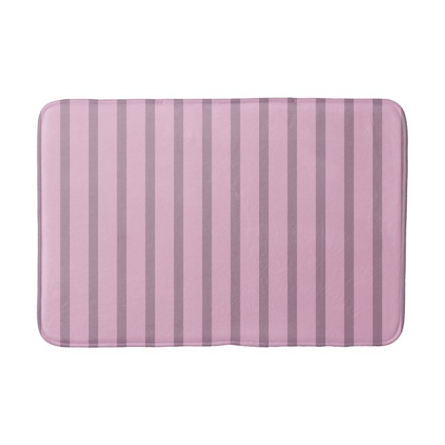 Moderne Rose Rosa und Mauve Streifen Badematte (Vorderseite)