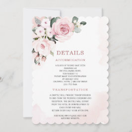 Moderne Rose und graue Hochzeitdetails Einladung