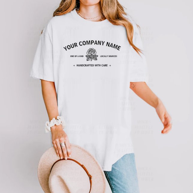 Moderne Rose | Unternehmen Name Unternehmen Schwar T-Shirt (Von Creator hochgeladen)