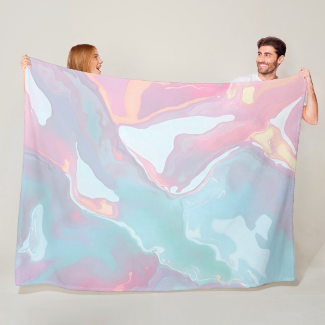 Moderne Rosé-Weichmint-Gold-Luxus-Kollektion Fleecedecke (Beispiel)