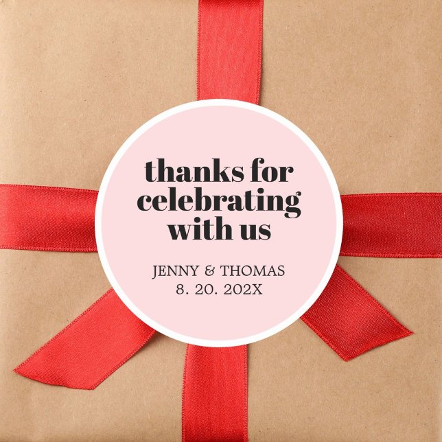 Moderne Rose Weiß Schwarz Danke Runder Aufkleber (Von Creator hochgeladen)