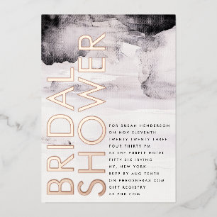 Moderne Roségold-Geschlechtsneutrale Bridal Shower Folieneinladung