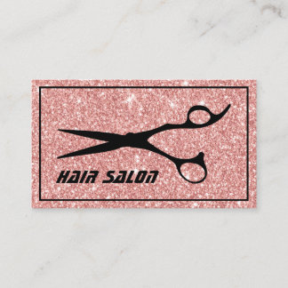 Moderne Roségold Glitter Friseur Beauty Salon Visitenkarte
