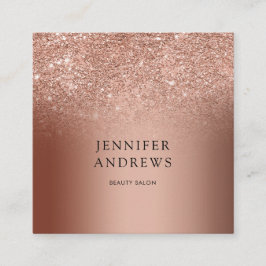 Moderne Rosegold Glitzer Salon Business Card Quadratische Visitenkarte