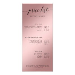 Moderne, rosegold (Imitat) Preisliste Werbekarte