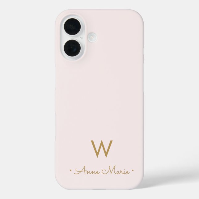 Moderne roségoldene Schriftmonogramm Case-Mate iPhone Hülle (Rückseite)