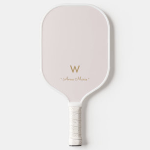 Moderne roségoldene Schriftmonogramm Pickleball Schläger