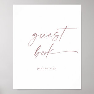 Moderne Rosen-Gold-Schrift Gastbuch-Signatur Poster