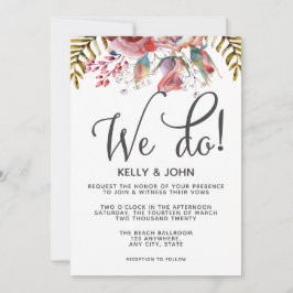 Moderne Rosenblüte - wir laden Sie zu Hochzeiten e Einladung