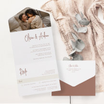 Moderne Rost handgeschriebene Script-Foto-Hochzeit