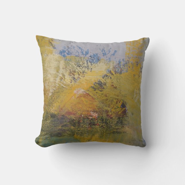 Moderne Rot-Blau-Weiß-Pastellfarben Abstrakt Kissen (Vorderseite)