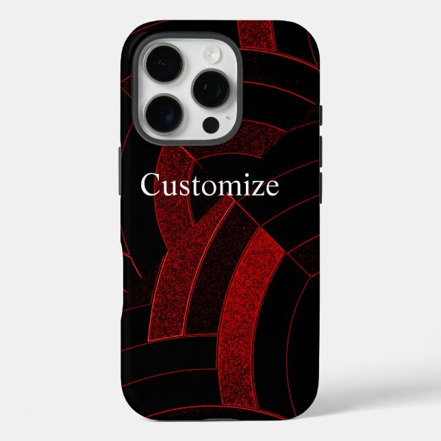 Moderne, rot/schwarze Chevronen Case-Mate iPhone Hülle (Rückseite)