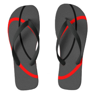 Moderne Rot-Schwarze Geometrische Musterung Flip Flops