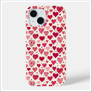 Moderne Rot- und Rosa-Herzen-Muster Case-Mate iPhone Hülle