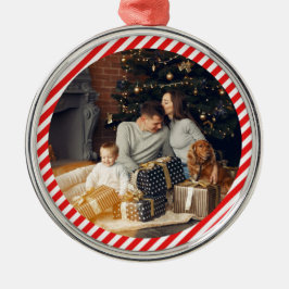 Moderne Rot und Weiß gestreift Ornament Aus Metall