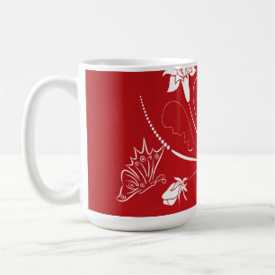 Moderne Rot- und Weißblumen Tasse