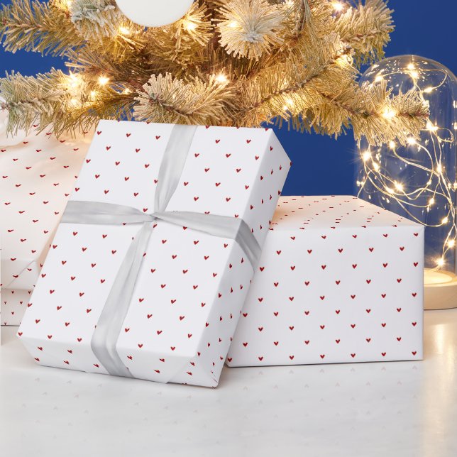 Moderne Rot-Weiß-Herzen Muster Valentinstag  Geschenkpapier (Feiertage)