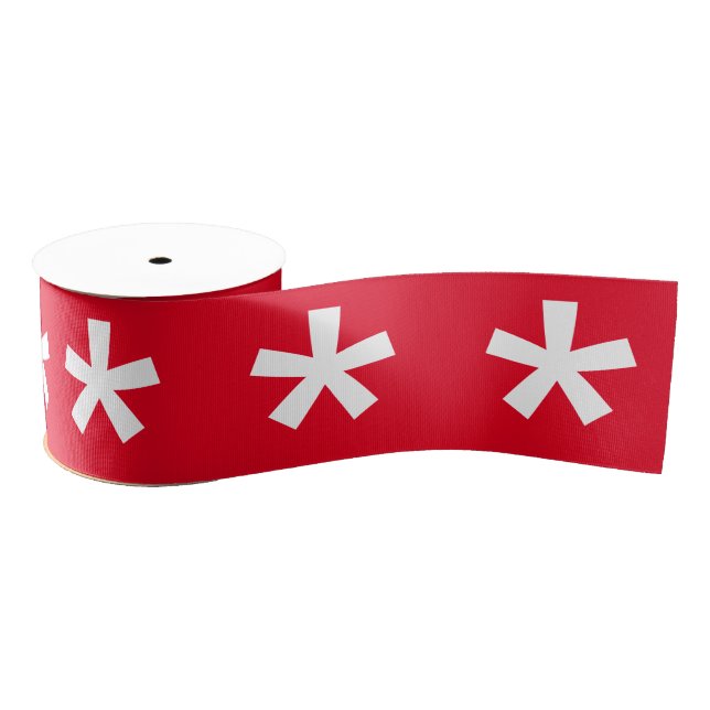 Moderne Rot-Weiß-Schneeflocken Weihnachtsfeiertage Ripsband (Spule)