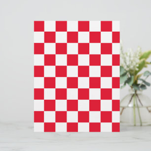 Moderne Rot-Weiße Kroatische Schachbrett-Muster-Sc