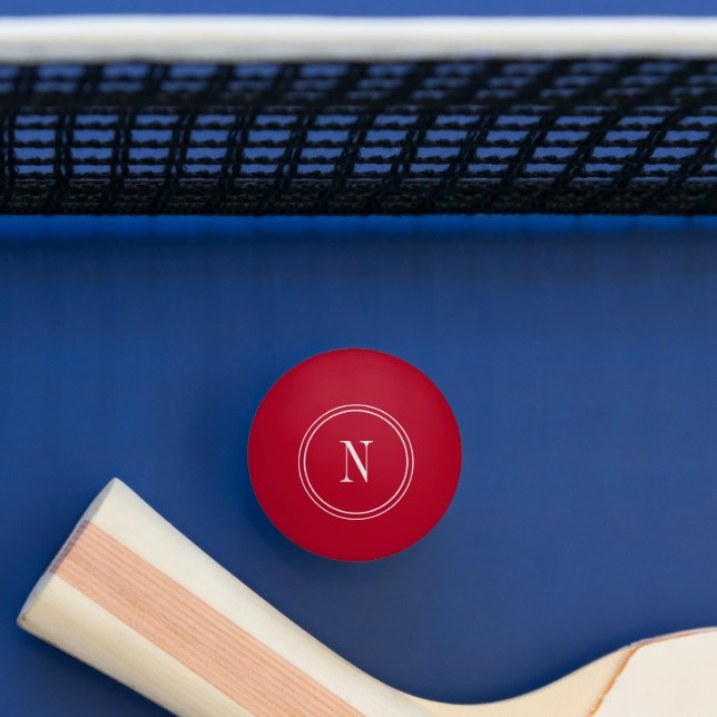 Moderne rot-weiße Monogrammanfangsbuchstabe Tischtennisball (Tisch)