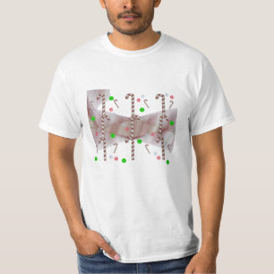 Moderne Rot-Weiße-Zuckerstangen-T-Shirt T-Shirt