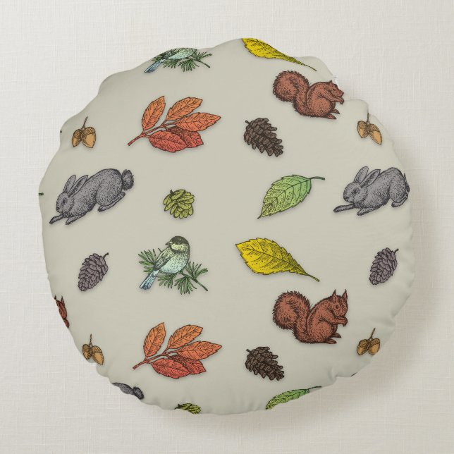 Moderne Rote Beerenvogel graue Verpackung Kissen (Rückseite)