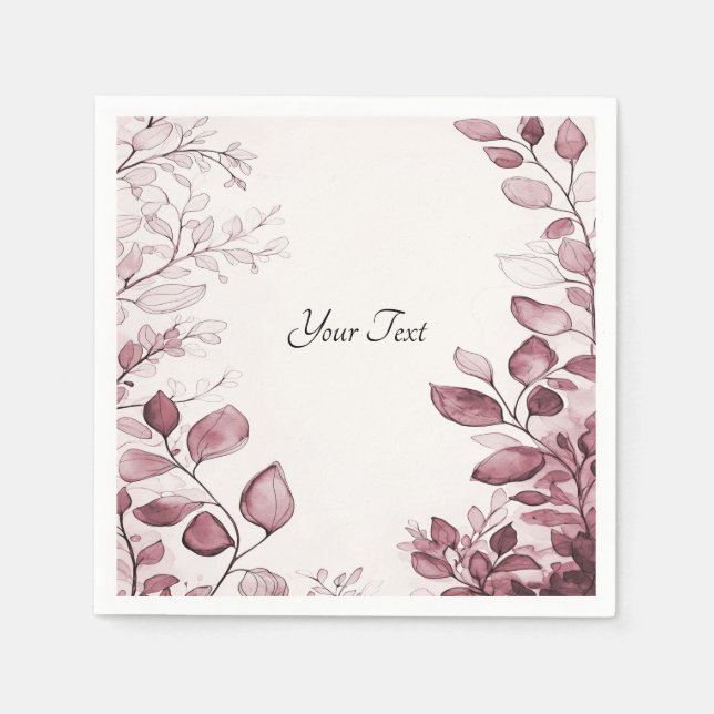 Moderne rote Blätter Napkins Serviette (Vorderseite)