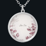 Moderne rote Blätter - Necklace Versilberte Kette<br><div class="desc">Schöne moderne rote Blätter Necklace</div>