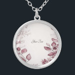 Moderne rote Blätter - Necklace Versilberte Kette<br><div class="desc">Schöne moderne rote Blätter Necklace</div>