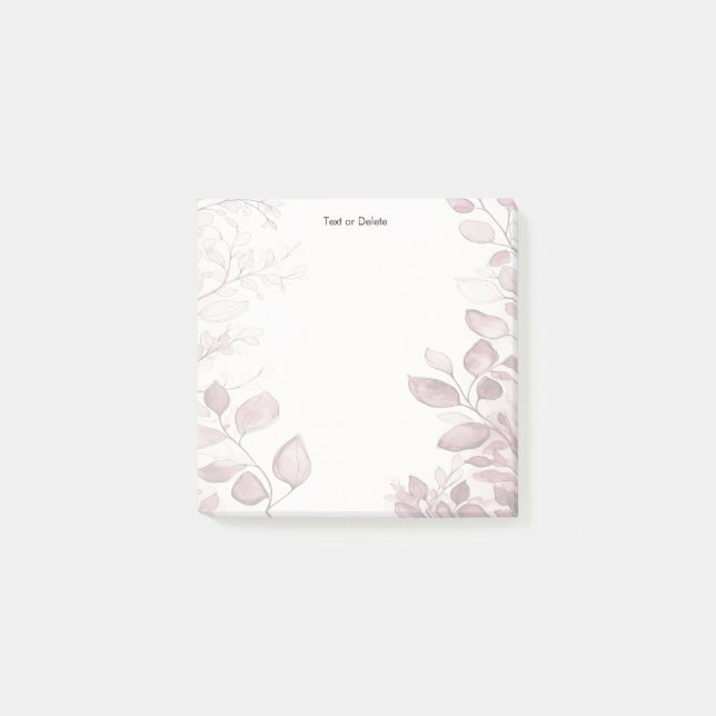 Moderne rote Blätter Post it Notes Post-it Klebezettel (Vorderseite)