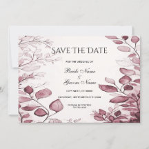 Moderne rote Blätter Save the Date