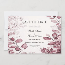 Moderne rote Blätter Save the Date