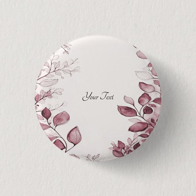 Moderne rote Blätter-Taste Button (Vorderseite)