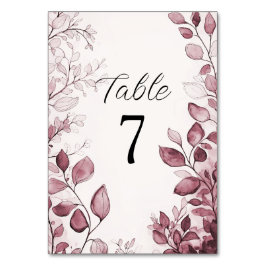 Moderne rote Blätter Tischnummer