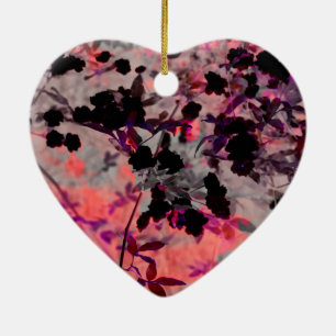 Moderne rote Blume asiatische Design Art Keramik Ornament
