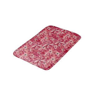 Moderne rote Blume Blumenmuster Badematte