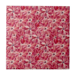 Moderne rote Blume Blumenmuster Fliese