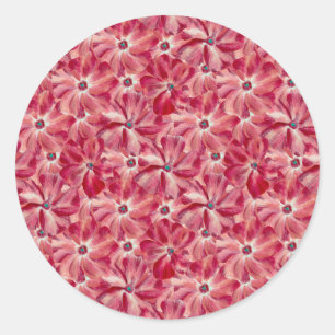 Moderne rote Blume Blumenmuster Runder Aufkleber