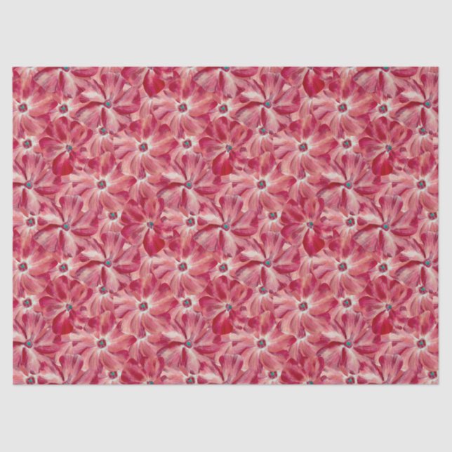 Moderne rote Blume Blumenmuster Seidenpapier (Vorderseite)