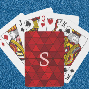 Moderne rote Dreiecke Geometrisches individuelles Spielkarten